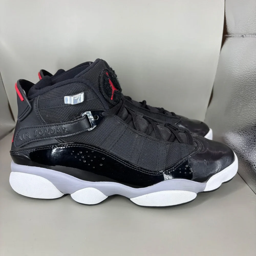 Jordan 6 Rings Space Jam Black White Red FZ4178-010 Mens 8.5 Basketball Shoes
